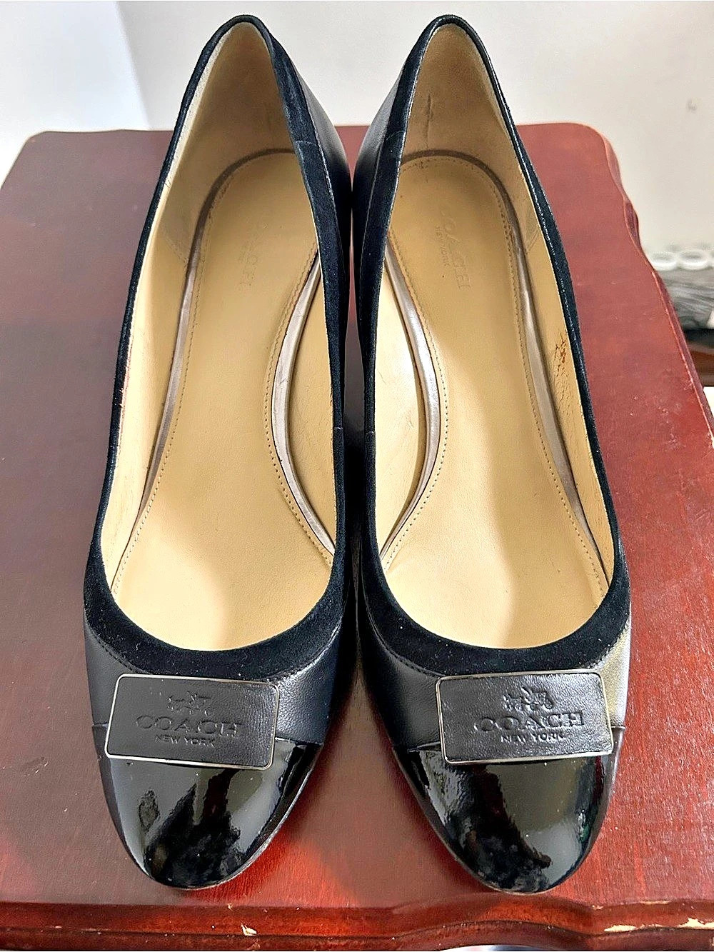 Coach Black Wedge Pumps